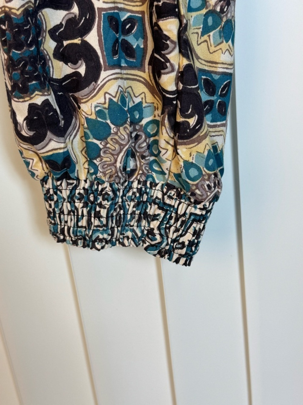 Angie Teal Multi Boho Elastic-Waist Joggers - Picture 11 of 11
